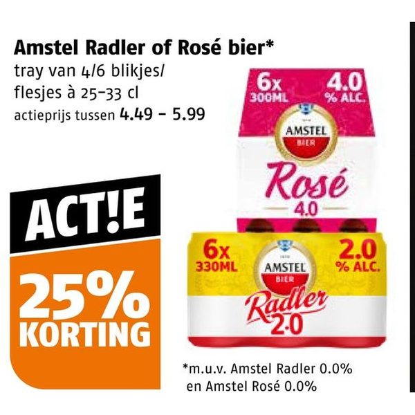 Amstel Radler of Rosé bier