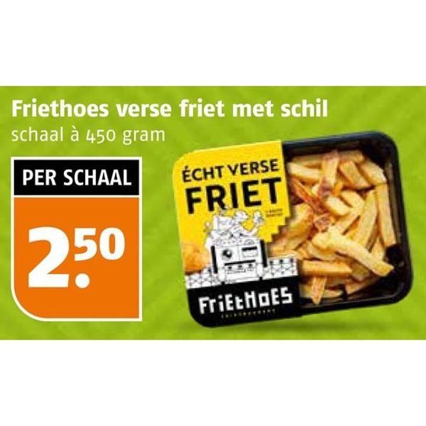 Friethoes verse friet met schil