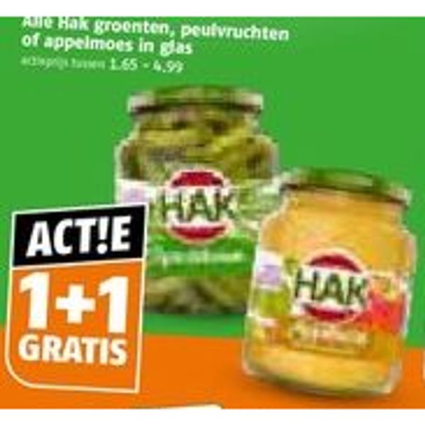 Groenten, peulvruchten of appelmoes in glas