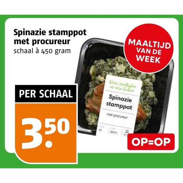 Spinazie stamppot met procureur
