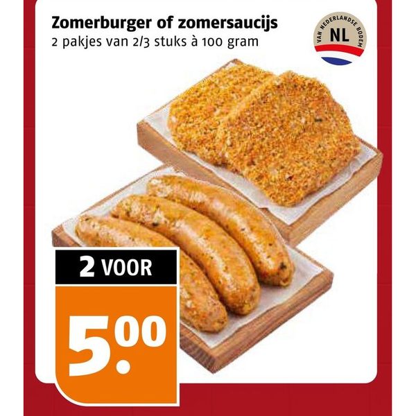 Zomerburger of zomersaucijs