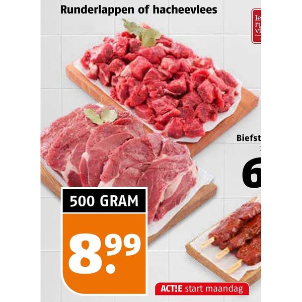 Runderlappen of hacheevlees