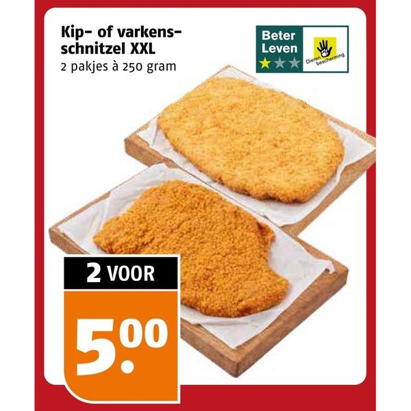 Kip- of varkensschnitzel XXL