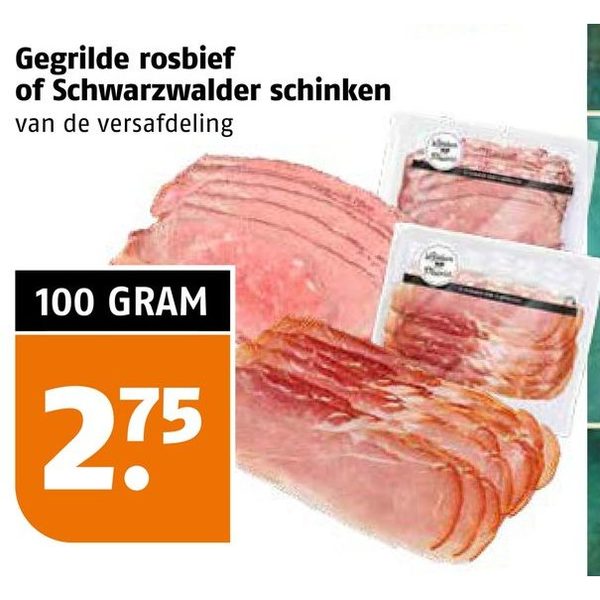 Gegrilde rosbief of Schwarzwalder schinken