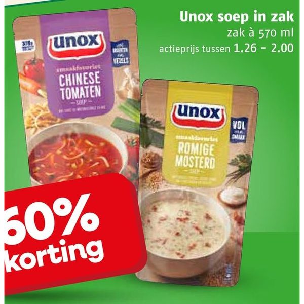 Unox soep in zak