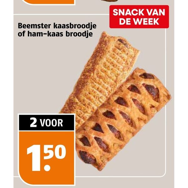 Beemster kaasbroodje of ham-kaas broodje
