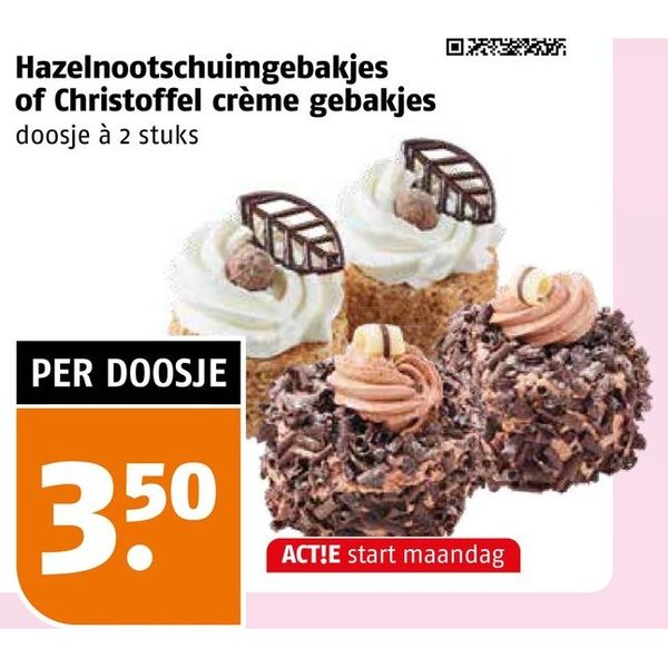 Hazelnootschuimgebakjes of Christoffel crème gebakjes