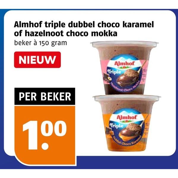Almhof triple dubbel choco karamel of hazelnoot choco mokka