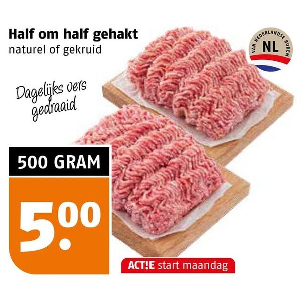 Half om half gehakt