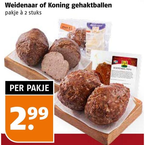 Weidenaar of Koning gehaktballen