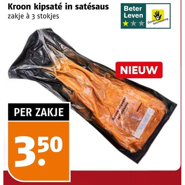 Kroon kipsaté in satésaus