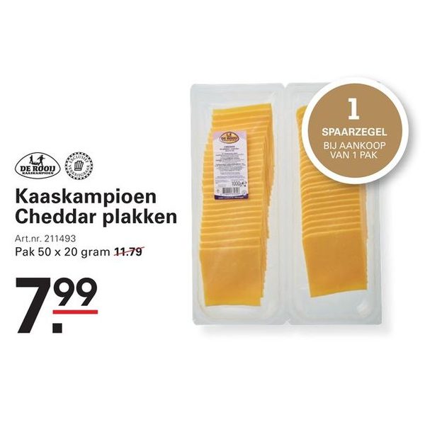 Kaaskampioen Cheddar plakken