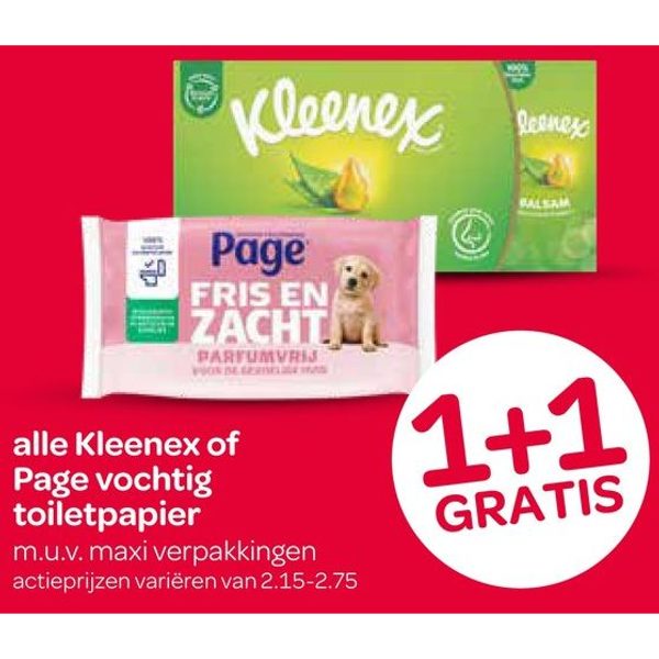 Kleenex of Page vochtig toiletpapier