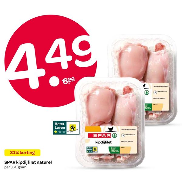 SPAR kipdijfilet naturel
