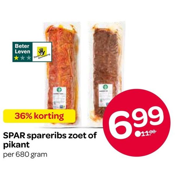 SPAR spareribs zoet of pikant