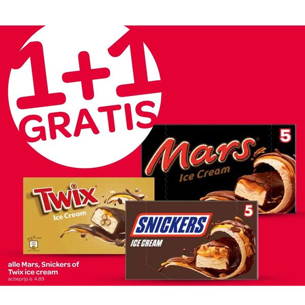Mars, Snickers of Twix ice cream