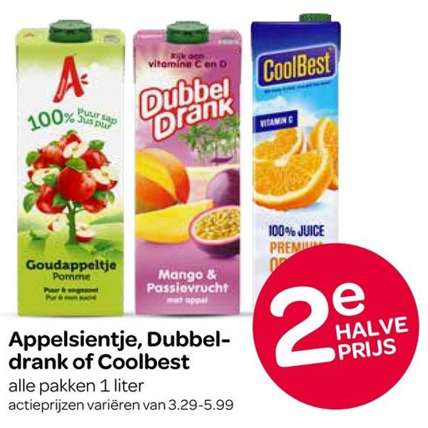Vruchtensap (Appelsientje, Dubbeldrank of Coolbest)
