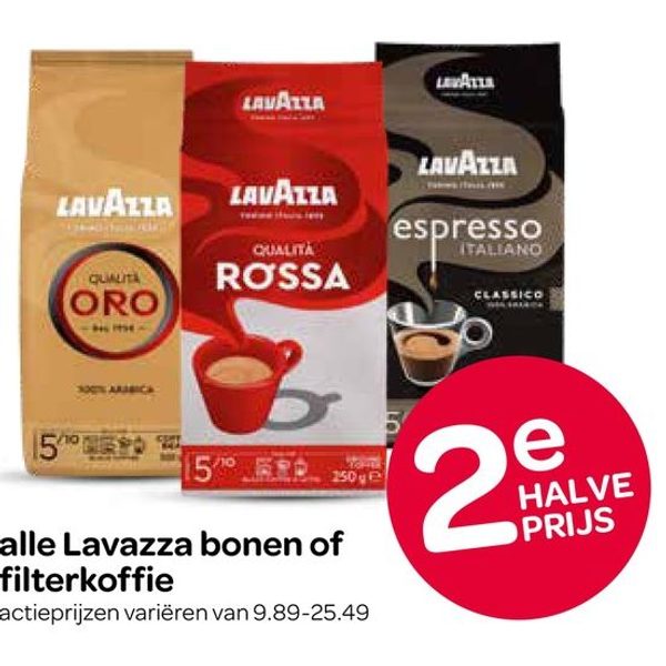 alle Lavazza bonen of filterkoffie