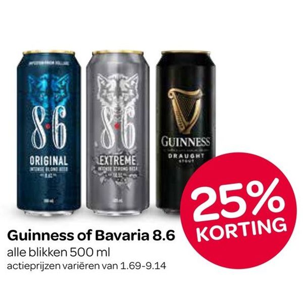 Bavaria 8.6 of Guinness bier