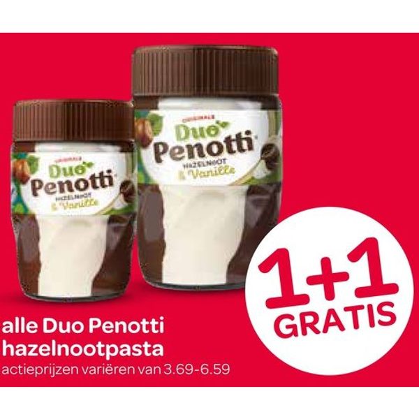 alle Duo Penotti hazelnootpasta