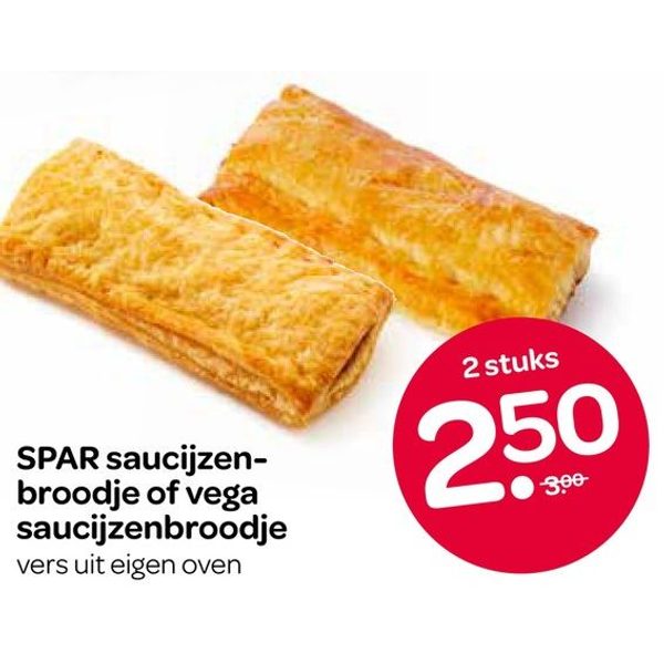 SPAR saucijzenbroodje of vega saucijzenbroodje