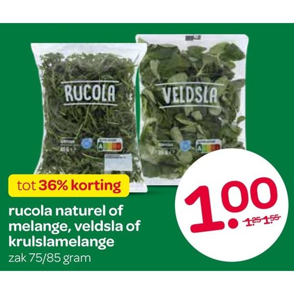 rucola naturel of melange, veldsla of krulslamelange
