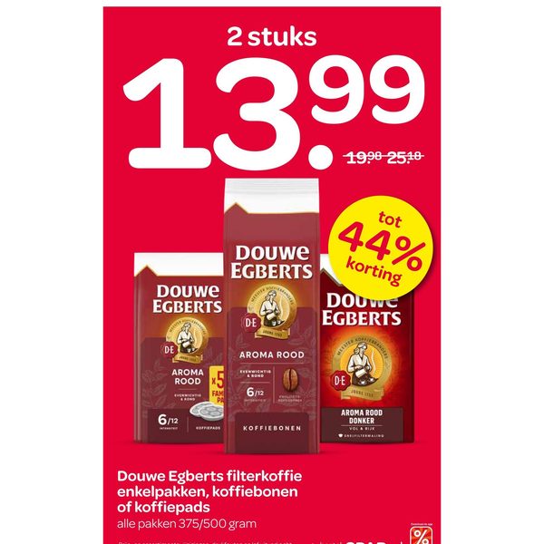 Douwe Egberts filterkoffie, koffiebonen of koffiepads