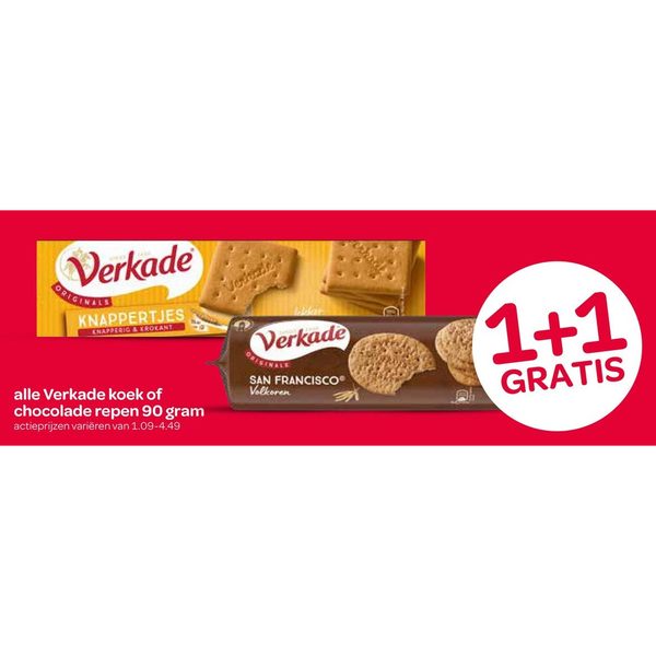 Verkade koek of chocolade repen