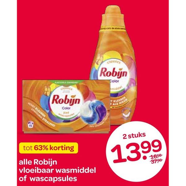 Robijn vloeibaar wasmiddel of wascapsules