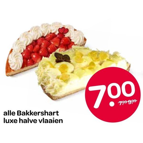 Bakkershart luxe halve vlaaien