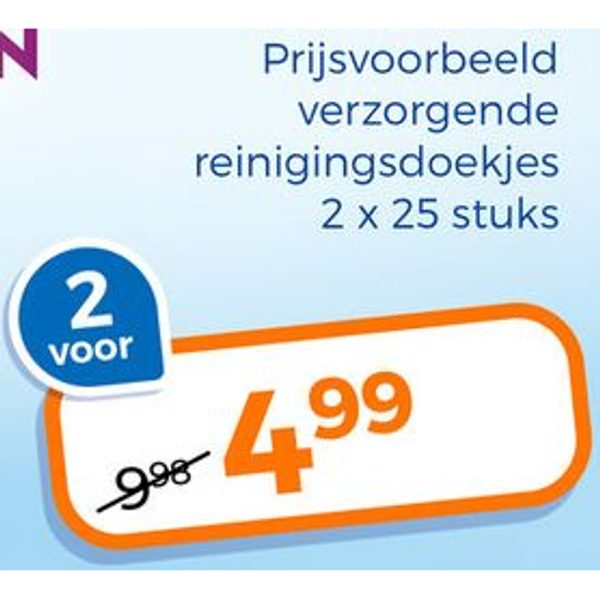 Verzorgende reinigingsdoekjes 2 x 25 stuks