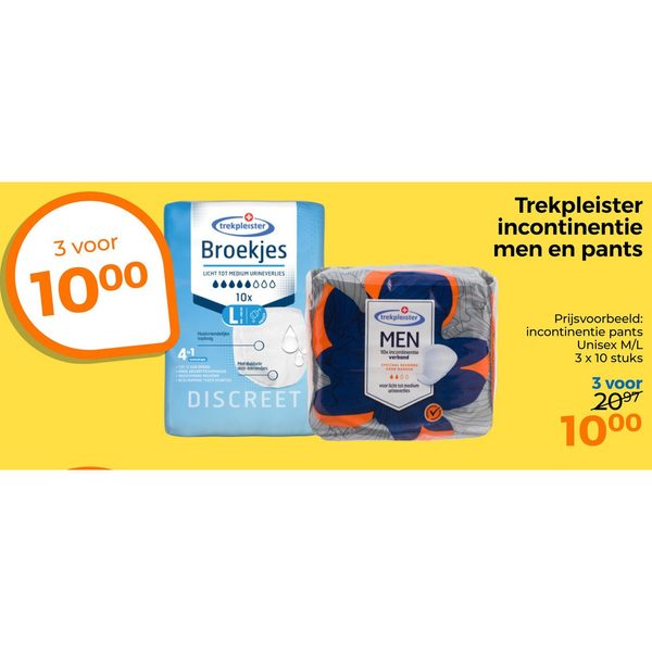 Trekpleister incontinentie broekjes en verband