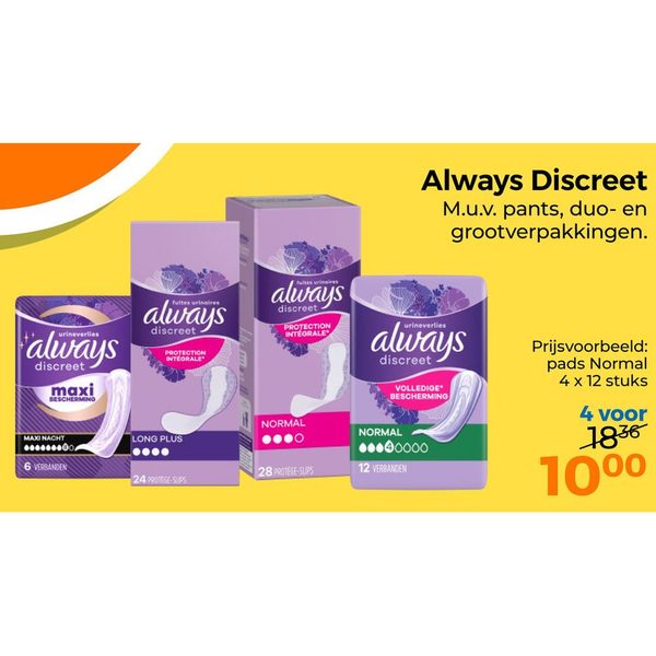 Always Discreet incontinentie