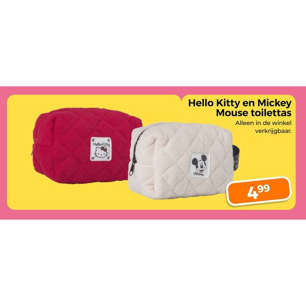 Hello Kitty en Mickey Mouse toilettas