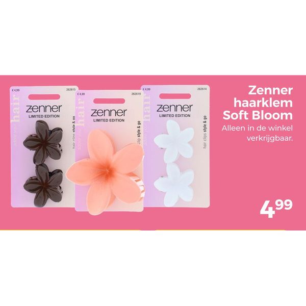 Zenner haarklem Soft Bloom