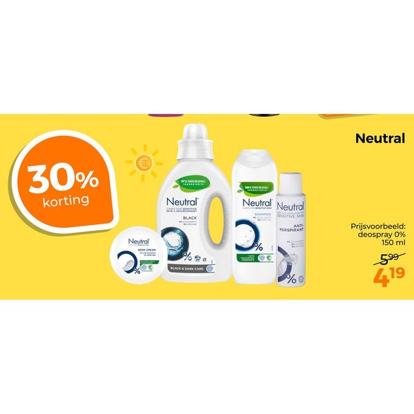 Neutral verzorgingsproducten