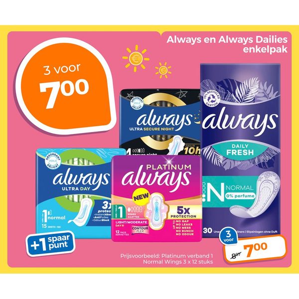Always maandverband en inlegkruisjes enkelpak