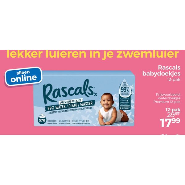 Premium babydoekjes 99% water