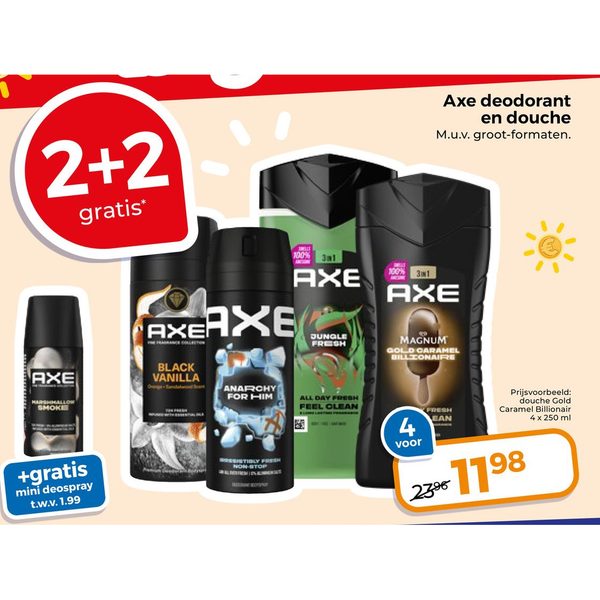 Axe deodorant en douche