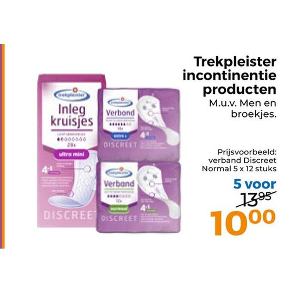 Trekpleister incontinentie producten