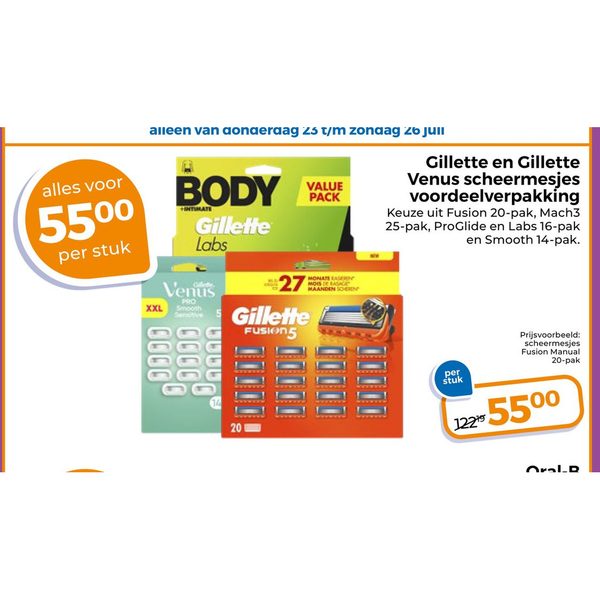 Gillette en Gillette Venus scheermesjes
