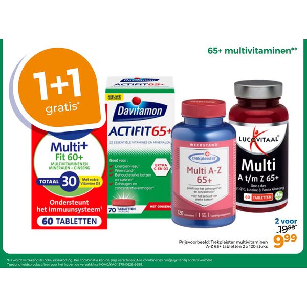 Trekpleister Multi A-Z 65+ multivitaminen