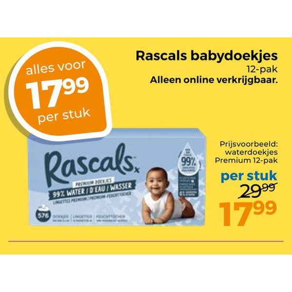 Rascals babydoekjes 12-pak