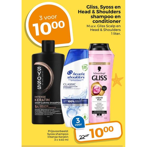 Gliss, Syoss en Head & Shoulders shampoo en conditioner