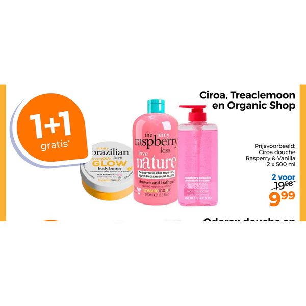 Ciroa, Treaclemoon en Organic Shop douchegel