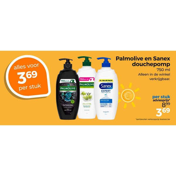 Palmolive en Sanex douchepomp