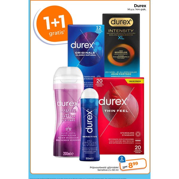 Durex producten (Originals, Intensity, Massage Gels, Thin Feel)