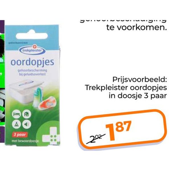 Trekpleister oordopjes