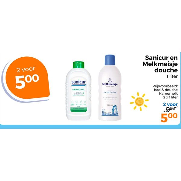 Sanicur en Melkmeisje douche