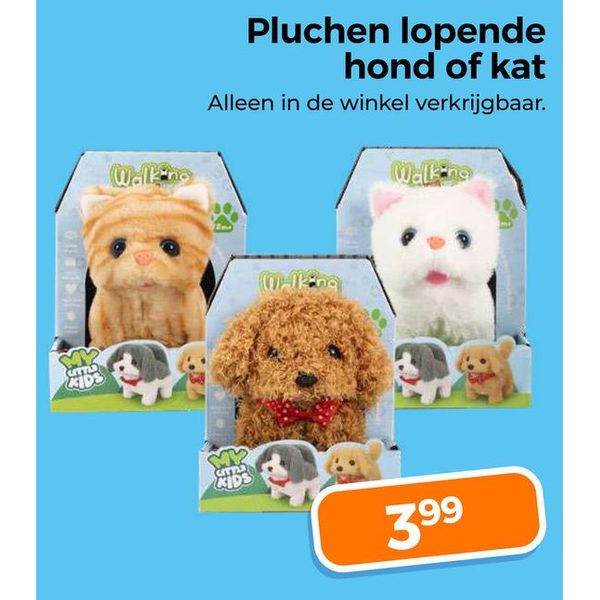 Pluchen lopende hond of kat